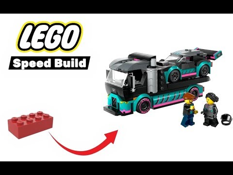 Speed building Lego race car and car carrier truck 60406