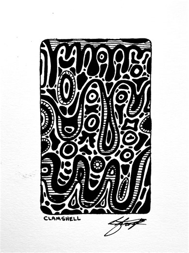 Clamshell: Original Handmade Abstract Pen and Ink Drawing - Etsy