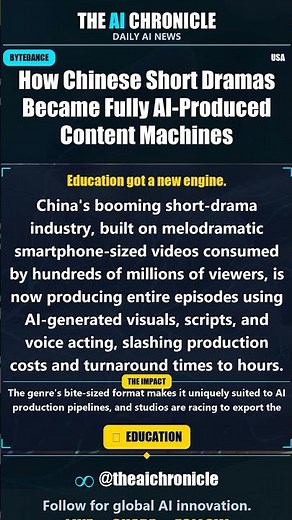 How Chinese Short Dramas Became Fully AI-Produced Content Machines | AI Chronicle #Shorts