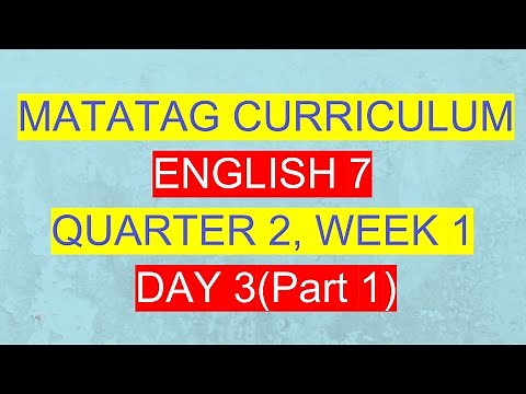 Matatag Curriculum, English 7, Quarter 2 Week- Day 3(Part 1)