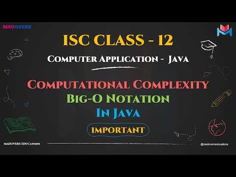 Computational Complexity & Big O Notation | ISC Class 12 Computer Applications