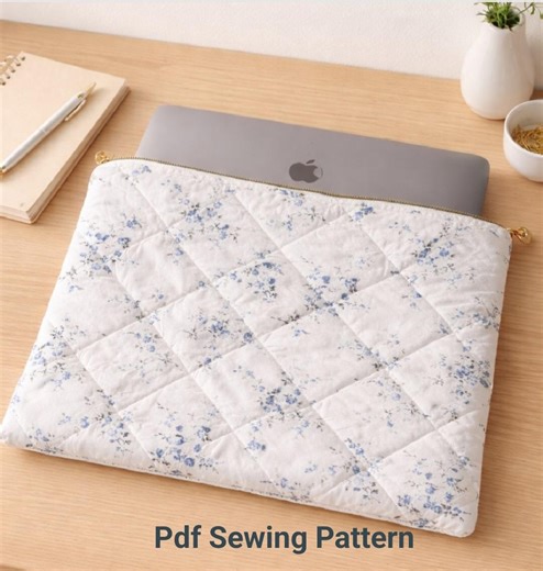 Quilted Laptop Sleeve Pdf Sewing Pattern, One Size Zippered Tablet Case, Beginner Friendly - Etsy