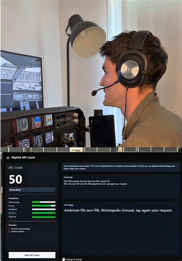 Your personal ATC trainer, anywhere in the world. #msfs #microsoftflightsimulator2020 #msfs2024 #avgeek #aviation