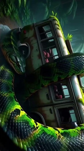 Anaconda Attack — Jungle Bus Gets Crushed!” #ai #tranding #shorts