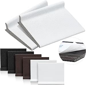 Jetec 6 Peices Self-Adhesive Door Corner Seals, Gap Filler Seal Strip Weather Stripping Draft Stopper Door Frame Seal Corner Foam for Weather Protection Isolation of Noise(Black, White, Brown)