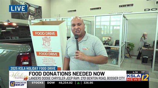 KSLA crews are out at multiple locations gathering donations for our annual holiday food drive which will benefits the Food Bank of Northwest Louisiana. https://www.ksla.com/2025/11/12/ksla-annual-food-drive-begins-tuesday-help-families-need/ | KSLA News 12