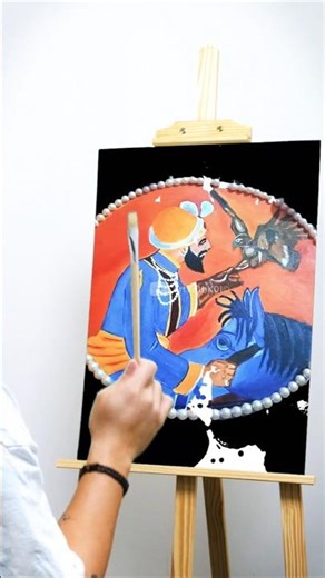 You Won't Believe This Detail! 🎨 Guru Gobind Singh Ji Painting by artwithk01 #waheguru #sikh #singh