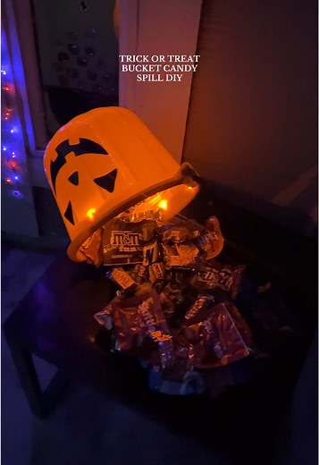 DIY Trick or Treat Bucket Candy Spill for Halloween