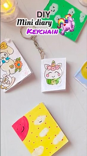 Mini diary unicorn 🦄 keychain for kids #satisfying #artscraft #artandcraft #shorts #art