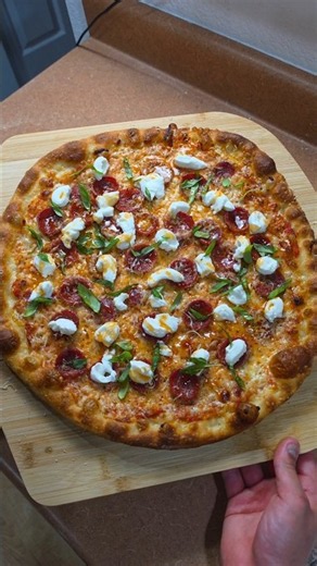 Best Pizza Toppings - Pepperoni, Ricotta, Basil, Hot Honey