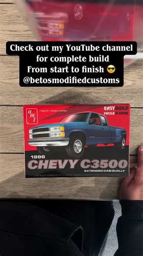To kick off my page let’s build the Chevy 3500 Dually 😎 Let’s build it together 🛠️🕺🏽and remember, “don’t just dream about your future ride, BUILD IT!!” Full video posted on my YouTube channel here 👇🏽 Same as IG @Betosmodifiedcustoms #modelcarbuild #chevyobs #follow #hobby #fyp