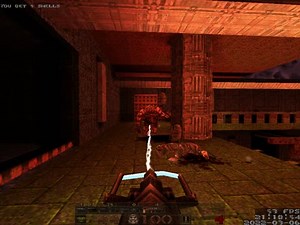 Quake 4 in Quake mission 24 tram station gameplay test video