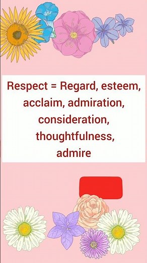 Respect | word meaning | word synonyms | Respect synonym | new words | English learning