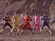 Power Rangers In Space - First Morph and Fight (Power Rangers vs Quantrons)-2