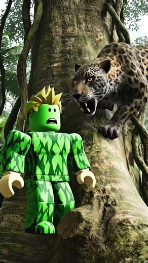 “Blitz vs Giant Black Leopard 🐆😱 (Fastest Jungle Chase Ever!) | Roblox Short”