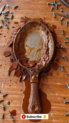 Rust removal on metal object #metal #art #rust #cleaning