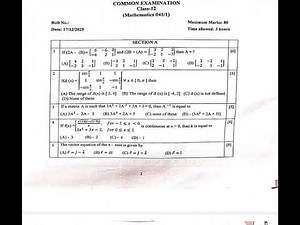 CLASS 12 MATHS SAHODAYA PRE BOQRD QP 2025-26 SET 1