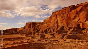 Chaco Culture National Historical Park Time Lapse Pueblo Bonito Native American Ruins Sunset New Mexico Southwest USA