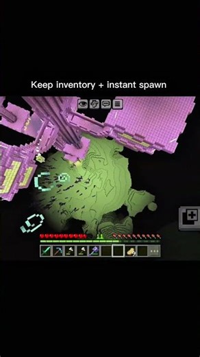 Keep inventory + instant respawn be like #minecraft #minecraftshorts #memes #minecraftyoutuber