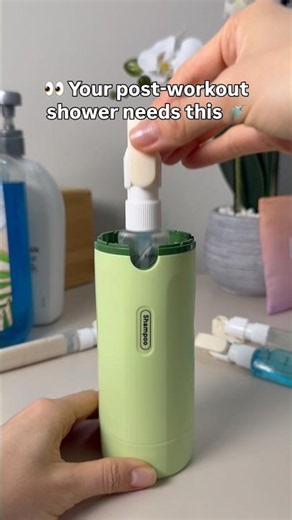 The gym shower is great…Until you have to carry 4 different bottles every single time. 😅