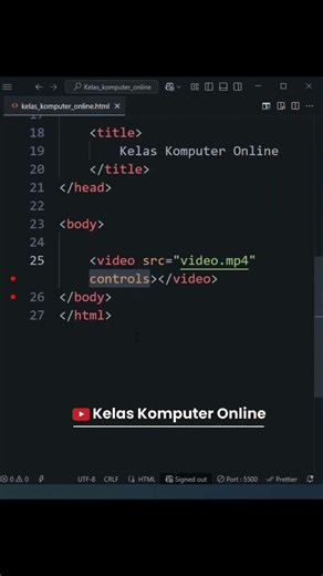 HTML Controls Attributes for Beginners – Auto Play Video
