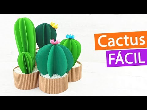 🌵 Paper cactus to decorate and give as a gift. Very easy!