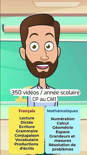 Soutien scolaire CP–CE1-CE2-CM1 : +350 vidéos Français & Maths