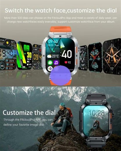 2024 Smart Watch Men's New Bluetooth Call 1.96-inch IPS Square Screen Full View Full Day Heart Ra...