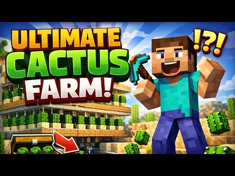 Easy & Simple Ultimate Cactus Farm! [Java & Bedrock] #cactus #minecraft #farm
