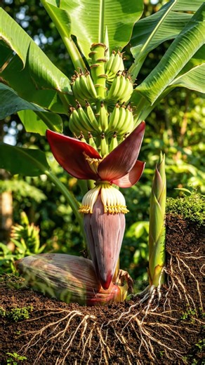 🍌 Banana Plant Life Cycle | From Seed to Ripe Bananas 🌱 | Satisfying Growth Time-Lapse #Shorts