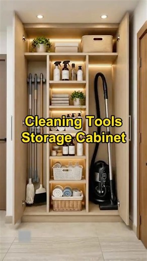 Smart Cleaning Tools Storage Cabinet | Home Organization Ideas