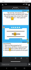 What was Maria preparing for?What advice did Maria's teacher g... | Filo
