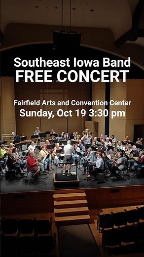 FREE Fairfield Iowa Band Concert - OCT 19, 2025 3:30 pm