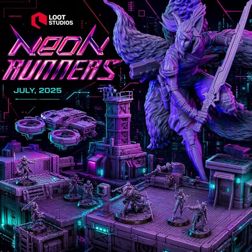 Neon Runners STL, Cyberpunk Miniatures & Sci-fi Terrain, Tabletop RPG Wargame 3D Print Files, July 2025 Download - Etsy