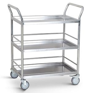 [Hot Item] Commercial Hotel Service Stainless Steel Strong Folding Trolley Cart Food Cart