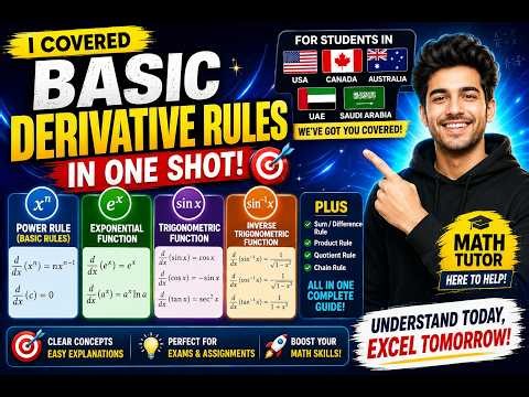 One Shot Derivative Rules | Basic to Advanced Calculus (Easy Trick) | SAT & University Math