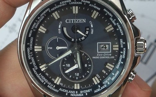 西铁城AT9031-52L调表H820机芯系列调时间、日历、闹铃设置教程