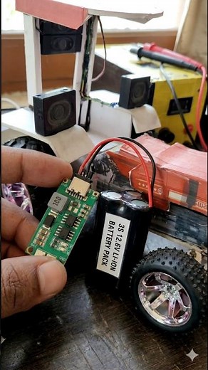 RC Tractor Battery Charging Setup 🔋⚡ | 3S Li-ion Pack + Boost Module DIY #shorts