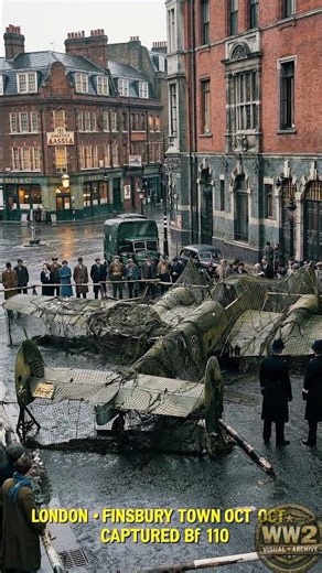 German Messerschmitt Bf 110 Shot Down in Battle of Britain