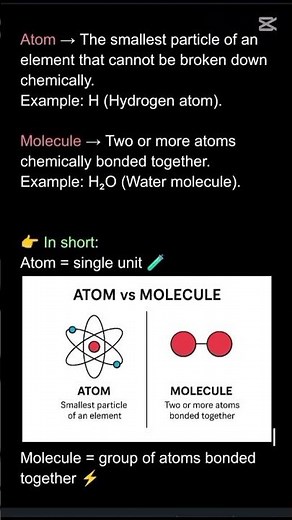 Atom vs molecule 💡
