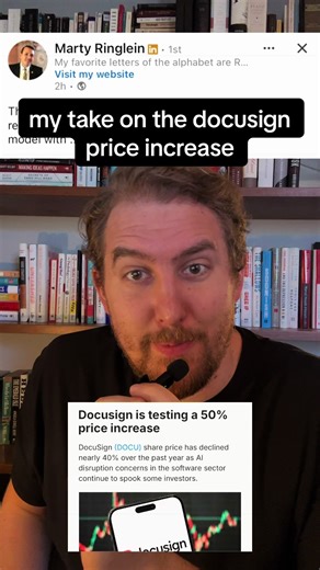 Docusign is raising their prices. However this turns out, it'll be an interesting case study to keep an eye on