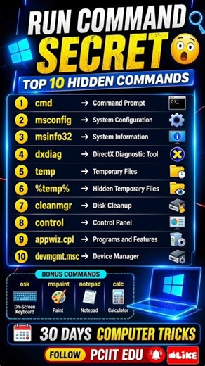 99% लोग ये Run Commands नहीं जानते! 😳🔥