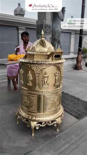 Handcrafted Brass Hundi | Premium Temple Donation Box #temple #hundi #karnataka
