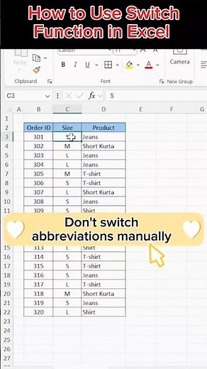 How to Use Switch Function in Excel | Excel Tips & Tricks #exceltips #exceltutorial #exceltricks
