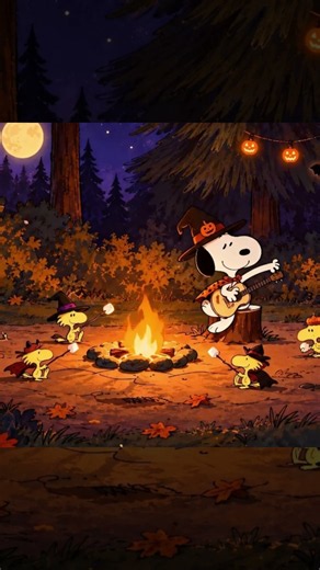 Snoopy’s Halloween Campfire 🎃 Warm Lofi Beats to Study, Read & Relax