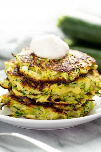 Cheesy Garlic Zucchini Fritters