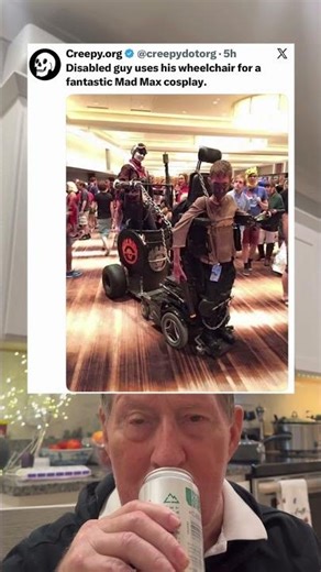 Disabled Guy Uses His Wheel Chair For A Fantastic Mad Max Cosplay.