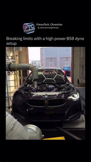FutureTech_chronicles on Instagram: "This dyno run showcases a heavily modified BMW powered by a 3.2 liter stroker B58 engine, producing an astonishing 1,219 horsepower and 1,525 Nm of torque under controlled testing conditions The engine setup combines reinforced internals, upgraded turbo hardware, advanced fueling, and precise calibration to handle extreme power while maintaining stability. Even on a mid boost tune, every component must work in perfect balance to avoid mechanical failure. Dyno