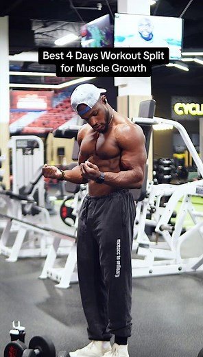 4-Day Workout Split for Muscle Growth👇🏾 One of my favorite splits throughout my years of training. ✔️ Day 1: 5-6 exercises, usually focusing on compound movements. ✔️ Day 2: Same framework as Day 1 (5-6 exercises). ✔️ Day 3: 5-6 exercises (I usually do a 20-minute full-body stretch after). ✔️ Day 4: 4-5 exercises and a quick ab circuit after (feel free to use some of my abs workout videos). You can rest for a day or two, then repeat. 🔂 The idea is to make it a routine, and eventually, you can