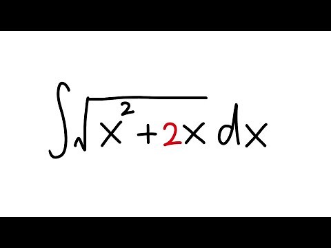 integral of sqrt(x^2+2x), trig substitution, calculus 2 tutorial.